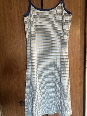 Vintage 90s Hang Ten Striped Cami Dress - 100% Cotton Ribbed Knit